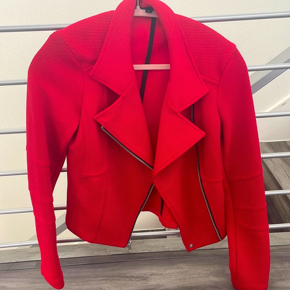 Gently used Express Clothing Red going out jacket. Size small.